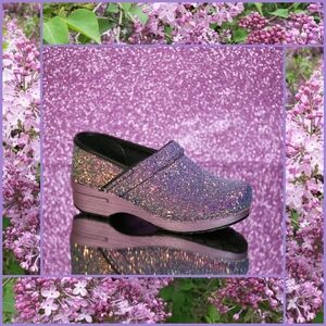 Lilac Dansko Glitter Pro Clog Purple Sparkle Fairycore Festival Boho Bling 38